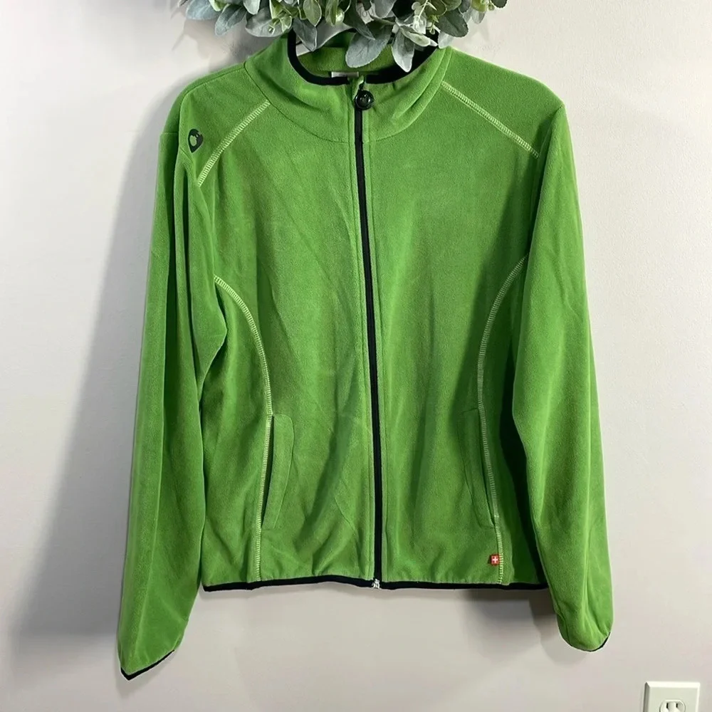 Creblet Full Zip Fleece Jacket Green Black Size 42